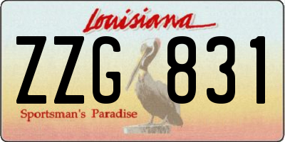 LA license plate ZZG831