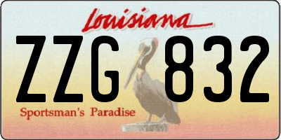 LA license plate ZZG832