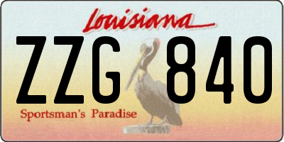 LA license plate ZZG840