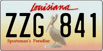 LA license plate ZZG841