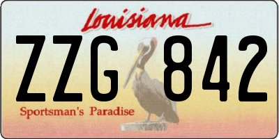 LA license plate ZZG842