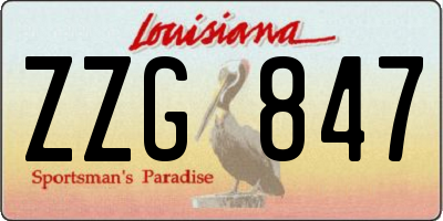 LA license plate ZZG847