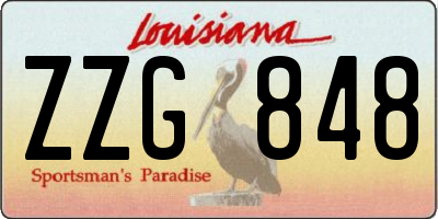 LA license plate ZZG848