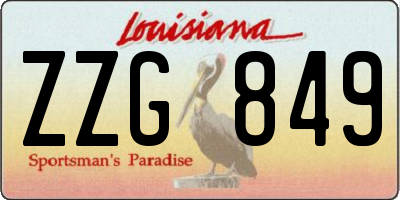 LA license plate ZZG849