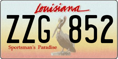 LA license plate ZZG852