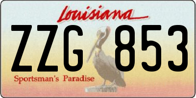 LA license plate ZZG853