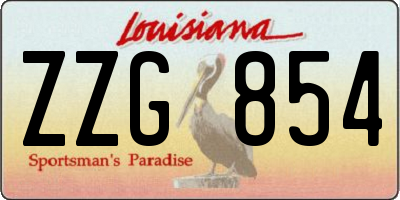 LA license plate ZZG854