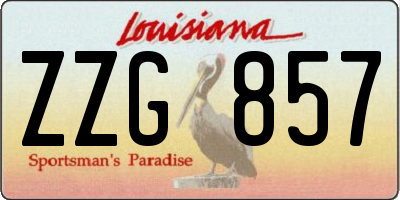 LA license plate ZZG857