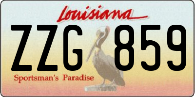 LA license plate ZZG859