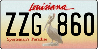 LA license plate ZZG860