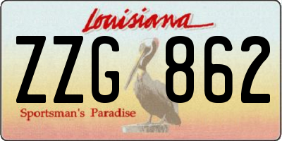 LA license plate ZZG862
