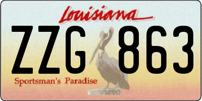 LA license plate ZZG863