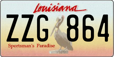 LA license plate ZZG864
