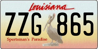 LA license plate ZZG865