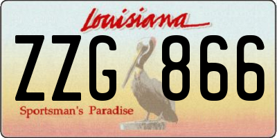 LA license plate ZZG866