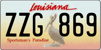LA license plate ZZG869