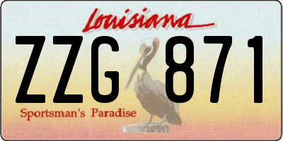 LA license plate ZZG871
