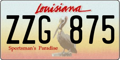 LA license plate ZZG875