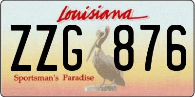 LA license plate ZZG876