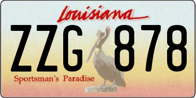 LA license plate ZZG878