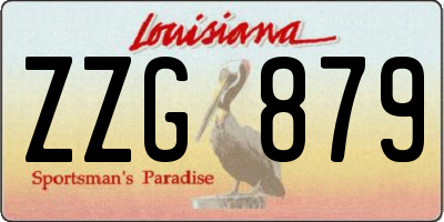 LA license plate ZZG879