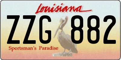 LA license plate ZZG882