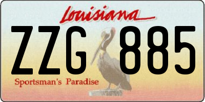 LA license plate ZZG885