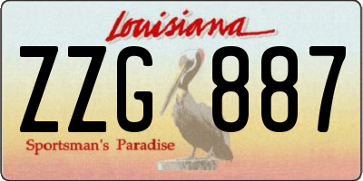 LA license plate ZZG887