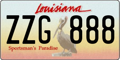 LA license plate ZZG888