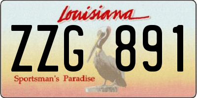 LA license plate ZZG891