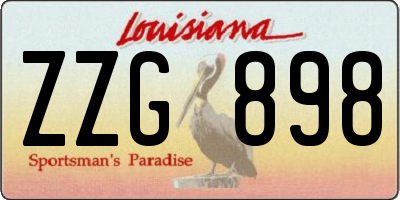 LA license plate ZZG898