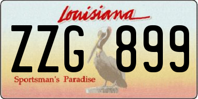 LA license plate ZZG899