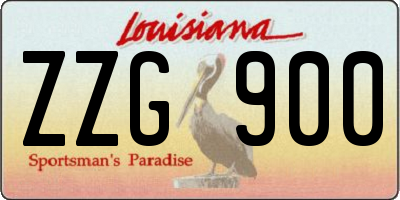 LA license plate ZZG900