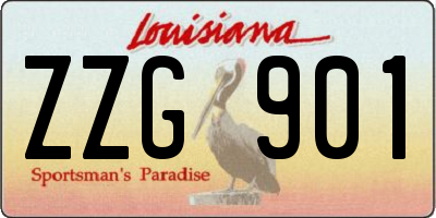 LA license plate ZZG901