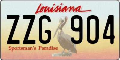 LA license plate ZZG904