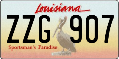 LA license plate ZZG907