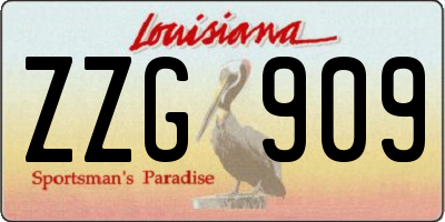 LA license plate ZZG909