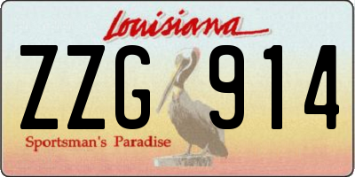 LA license plate ZZG914