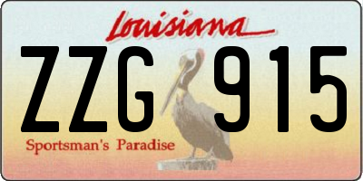 LA license plate ZZG915