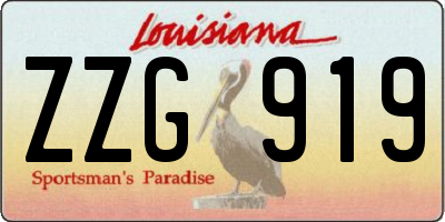 LA license plate ZZG919