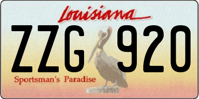 LA license plate ZZG920