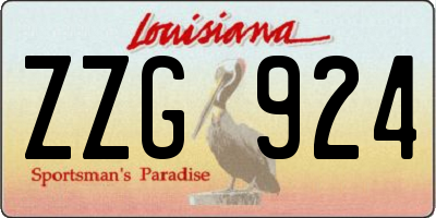 LA license plate ZZG924