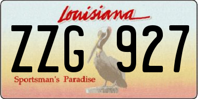 LA license plate ZZG927