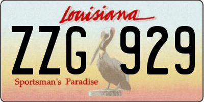 LA license plate ZZG929