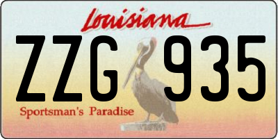 LA license plate ZZG935
