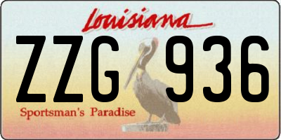 LA license plate ZZG936