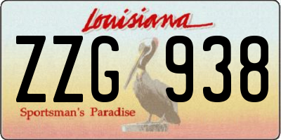 LA license plate ZZG938