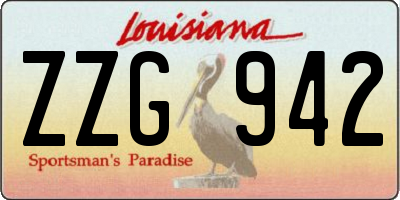 LA license plate ZZG942