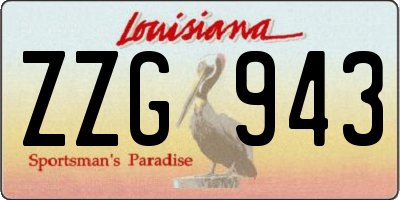 LA license plate ZZG943