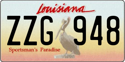 LA license plate ZZG948